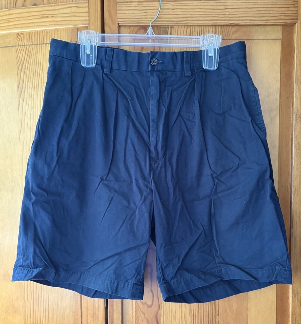 Polo Golf Ralph Lauren Fairway Cotton Navy Chino Shorts Pleated Front Size 34